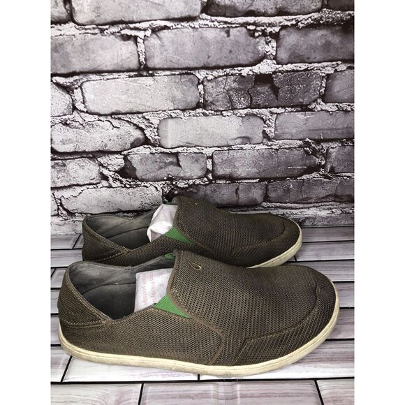 Olukai Nohea Mesh Green Textile Comfort Casual Loafers Shoes Men Sz 11M US/44EU - Picture 5 of 16
